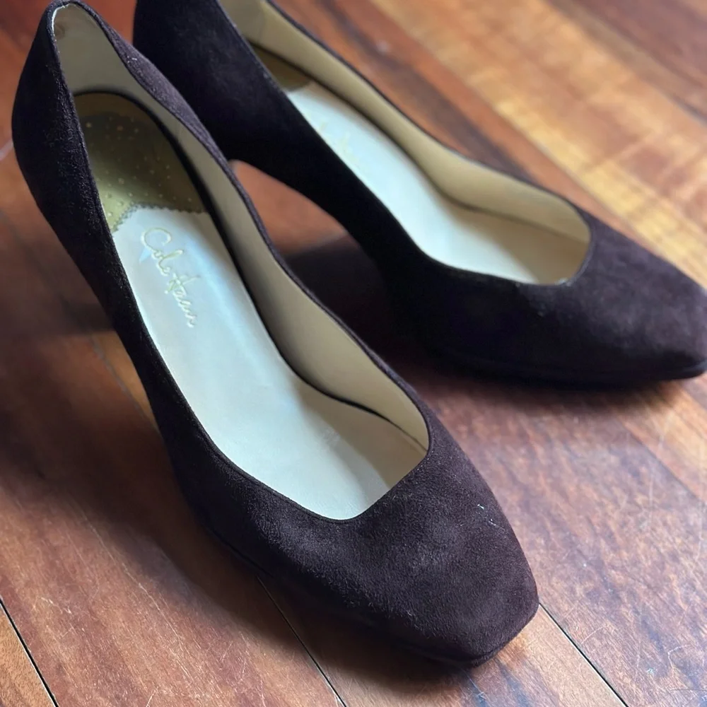 Cole Haan Nike Air Brown Suede Pumps - Picture 2 of 4